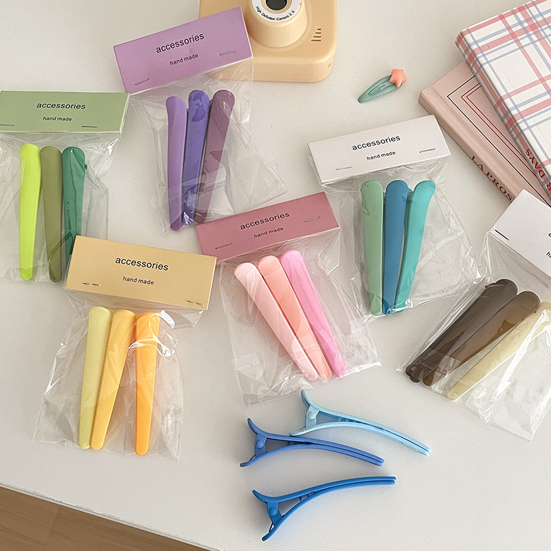 Candy-colored seamless hair clips, sweet matte bb clips, ducktail clips, side bangs clips for girls to wash their faces, hair accessories and headwear full figure