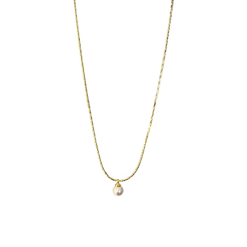 Shi Family Single Pearl Pendant Necklace for Women 2023 New style, light luxury and niche collarbone chain accessory Item Picture