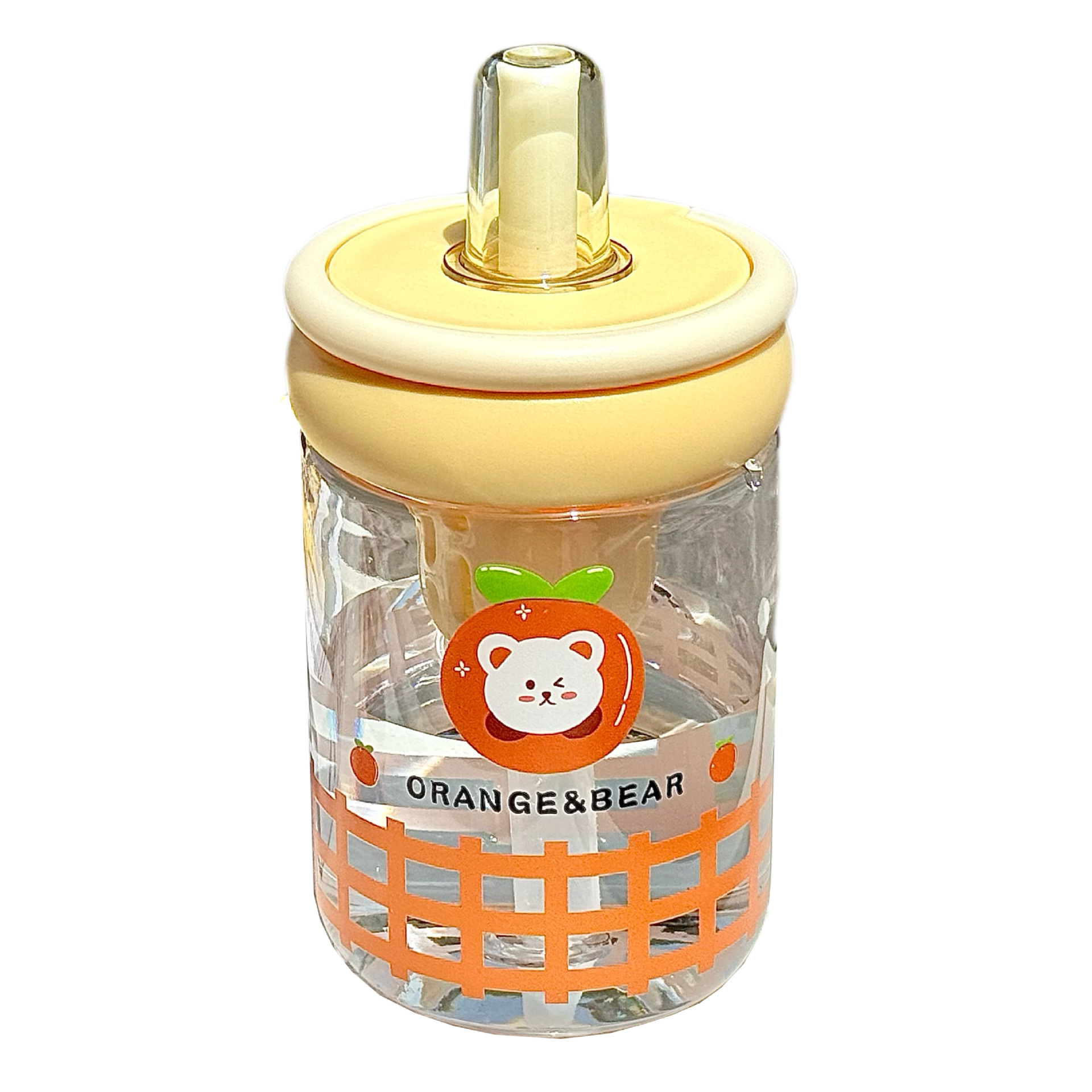 Carrying ring cartoon water cup, portable and anti-drop for girls, student straw cup, high appearance level, cute and leak-proof, summer plastic cup Item Picture