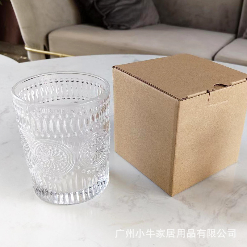 A single small box with a bottom cover, a three-layer corrugated square cross-border water cup, a single cardboard box Specification drawing