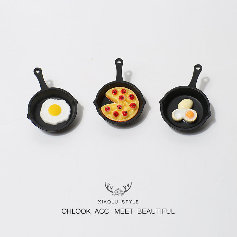 Fun pan-fried egg hair clips, realistic and strange girl hair accessories, student bangs side clips, top clips Specification drawing