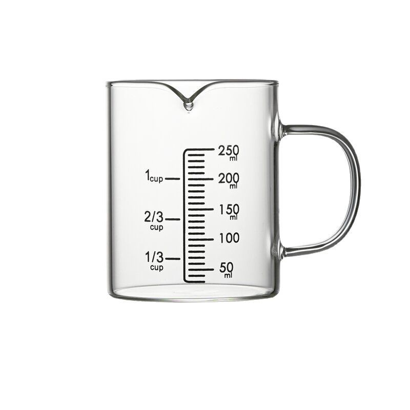High borosilicate heat-resistant glass cups, measuring cups, graduated cups with handles, glass cups with LIDS, glass cups, water cups, large-capacity water cups Item Picture