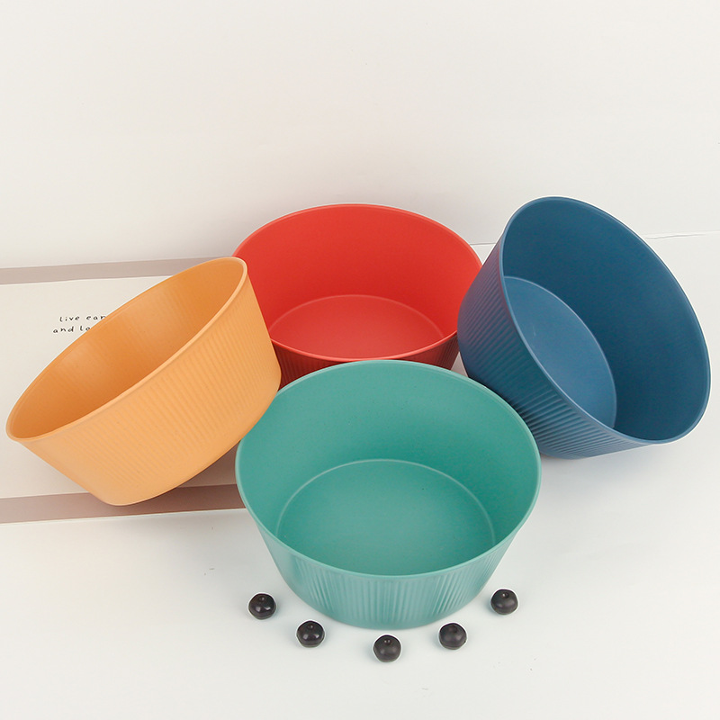 Cross-border Amazon wheat straw fruit basin, household kitchen vegetable salad basin, multi-functional fruit cooking basin details Picture