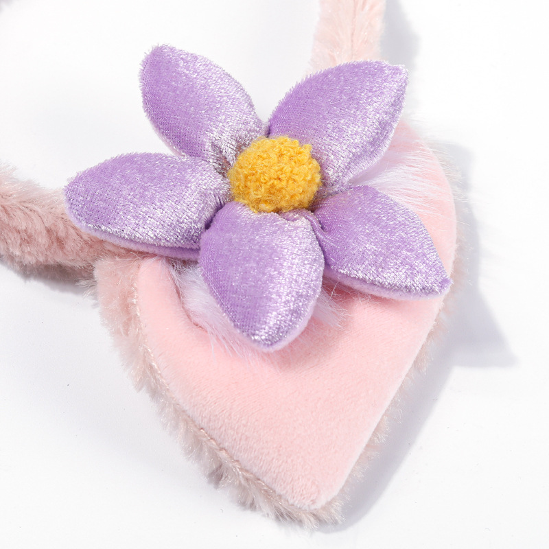Lina Belle's cartoonish and cute pink girlish headband, plush and versatile headband, fox headpiece and hairpin accessory Specification drawing