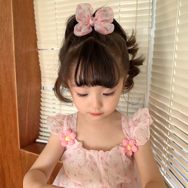 Children's bow hair clips, cute netted hair clips for little girls, summer forest-style fairy-like hair clips for girls Application Scenario