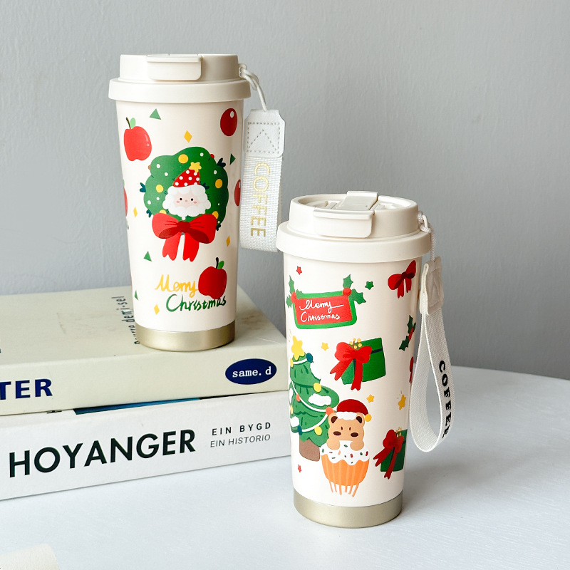 Christmas coffee cup gifts for girls, high-quality stainless steel cups, cartoon student elk insulated cups Application Scenario