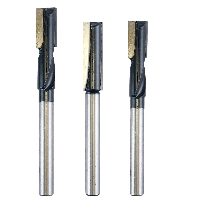 Black spiral bottom cleaning knife, extended 1/2 handle woodworking milling cutter, electric milling cutter for opening lock holes and keyholes in wooden doors Item Picture