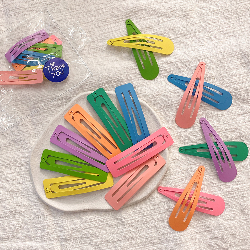 ins girl candy-colored BB clips headwear, hair clips, luminous side bangs clips, forehead clippers, hair clips and hair accessories details Picture