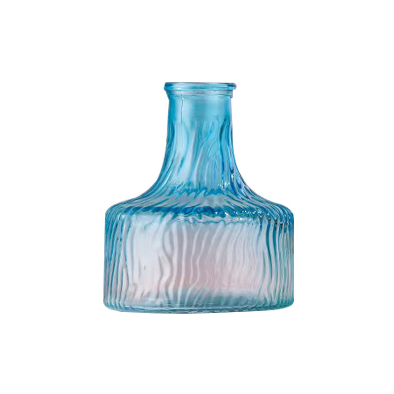 Narrow-necked glacial-patterned glass dry vase, transparent vase, Nordic ins vase, mini hydroponic fresh flower pothos vase Item Picture
