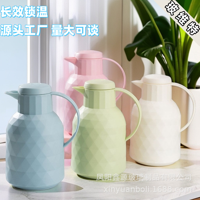 Wholesale of large-capacity lead-free glass inner liner 24-hour insulated dormitory household thermos with lid full figure