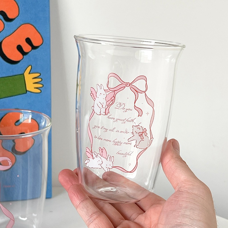 Bolimei French-style glass cups, bow high borosilicate cups, heat-resistant water cups, girls' coffee cold brew cups Application Scenario
