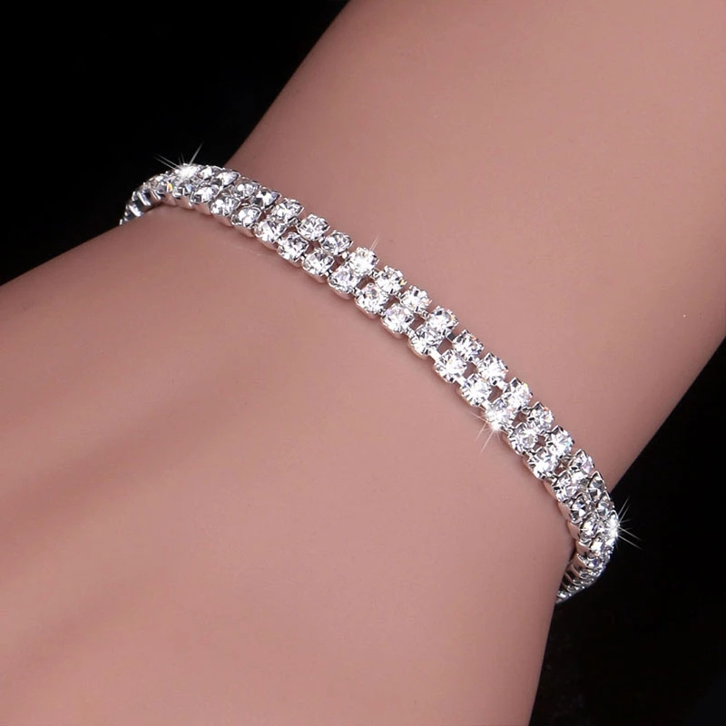 2025 New dinner performance dress accessories, first wedding dress, Zircon necklace, earrings, bracelet set N6224 Application Scenario