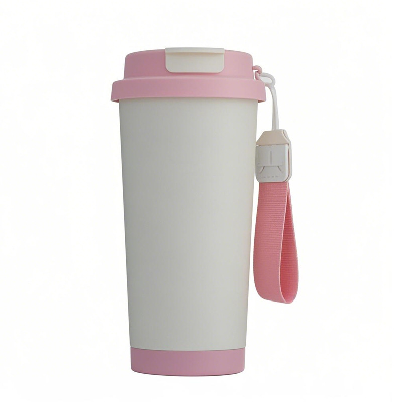 New cross-border portable insulated cup, 304 stainless steel simple double-drinking coffee cup, outdoor girls' high school appearance level water cup Item Picture