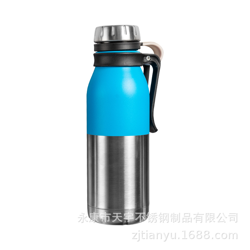 Sports insulated cup, men's large-capacity stainless steel water cup, student outdoor water bottle, portable hand-held car tea cup Item Picture