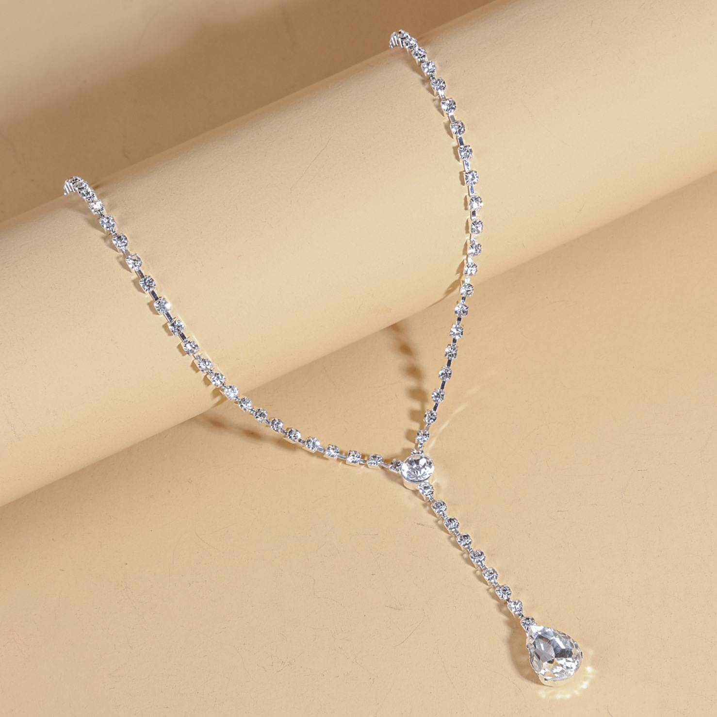Cross-border exclusive bride necklace set, European and American wedding matching earrings, necklace and jewelry two-piece set manufacturer supply details Picture