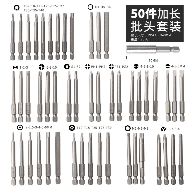 50PC extended Screwdriver head, nozzle and rod set, cross-head extended screwdriver extension rod 36-piece and 32-piece set Application Scenario