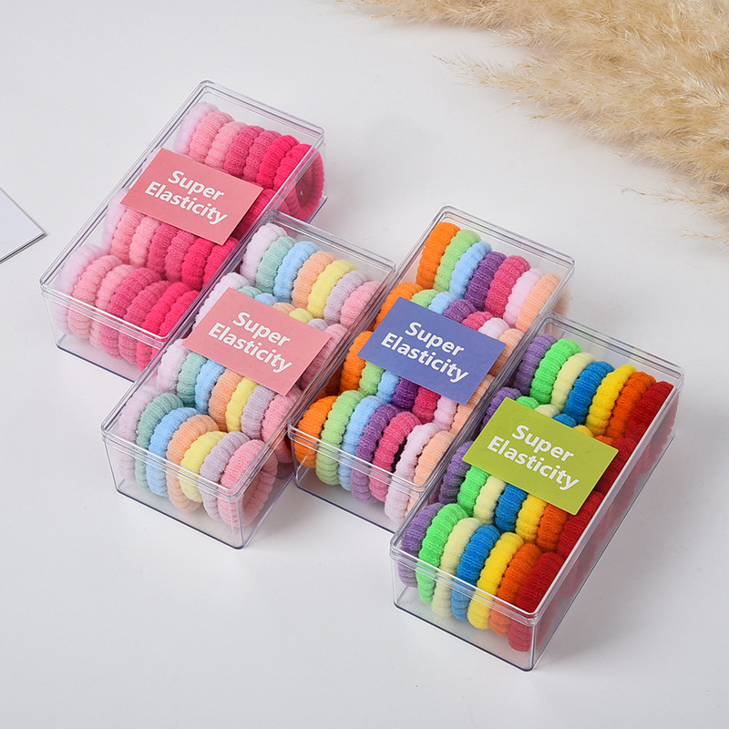 Fashionable Korean-style cute little bear high-stretch hair tie that won't hurt children's hair, tied in a ponytail without leaving any marks, high-end hair band details Picture