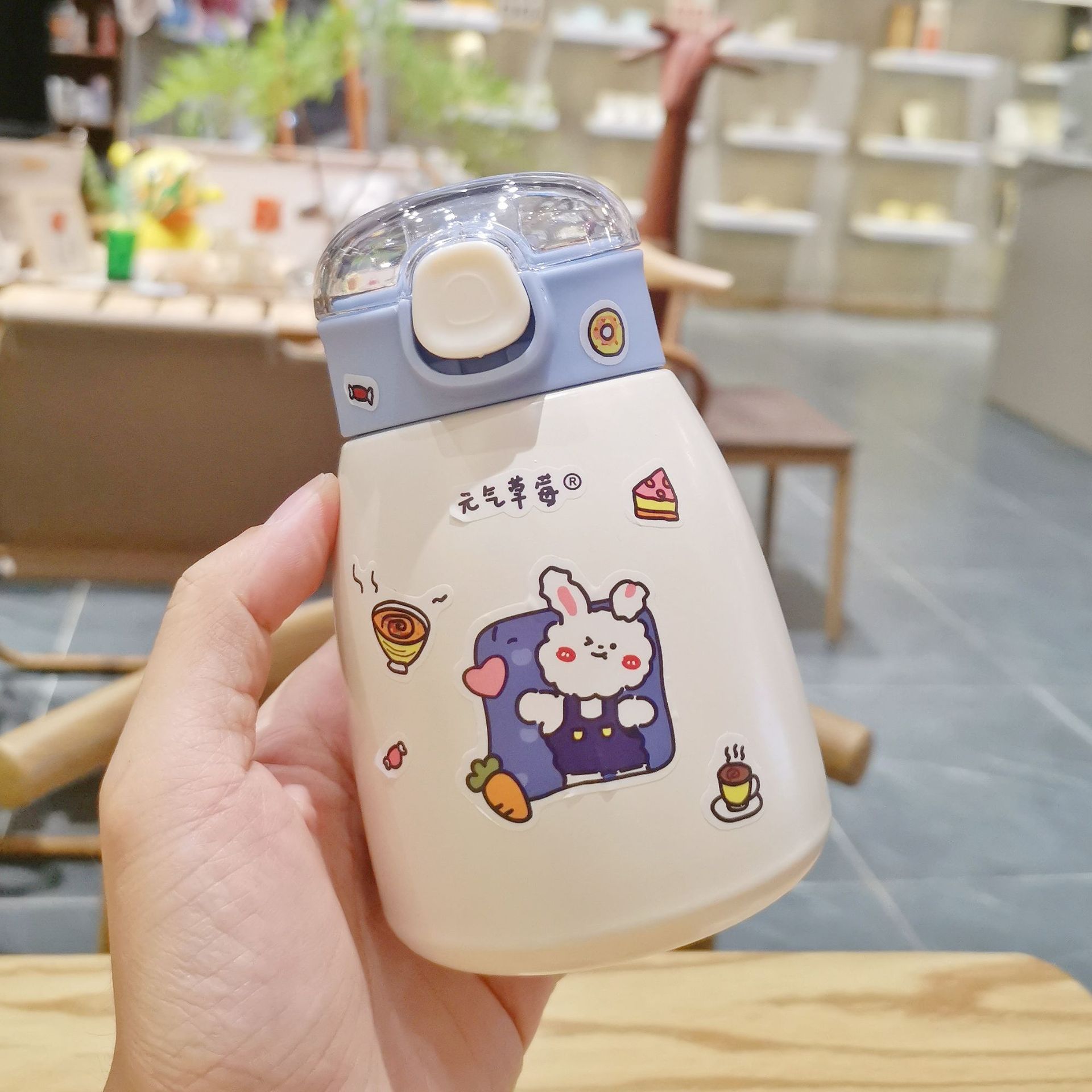 Cute insulated cup, small belly, compact and simple, portable straw cup, anti-drop, high appearance level stainless steel cup Specification drawing