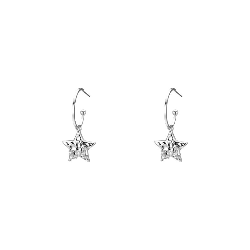 Sweet and cool style, spicy girl star earrings, light luxury, niche and high-end feel, five-pointed star ear rings, unique and popular online celebrity earrings Item Picture