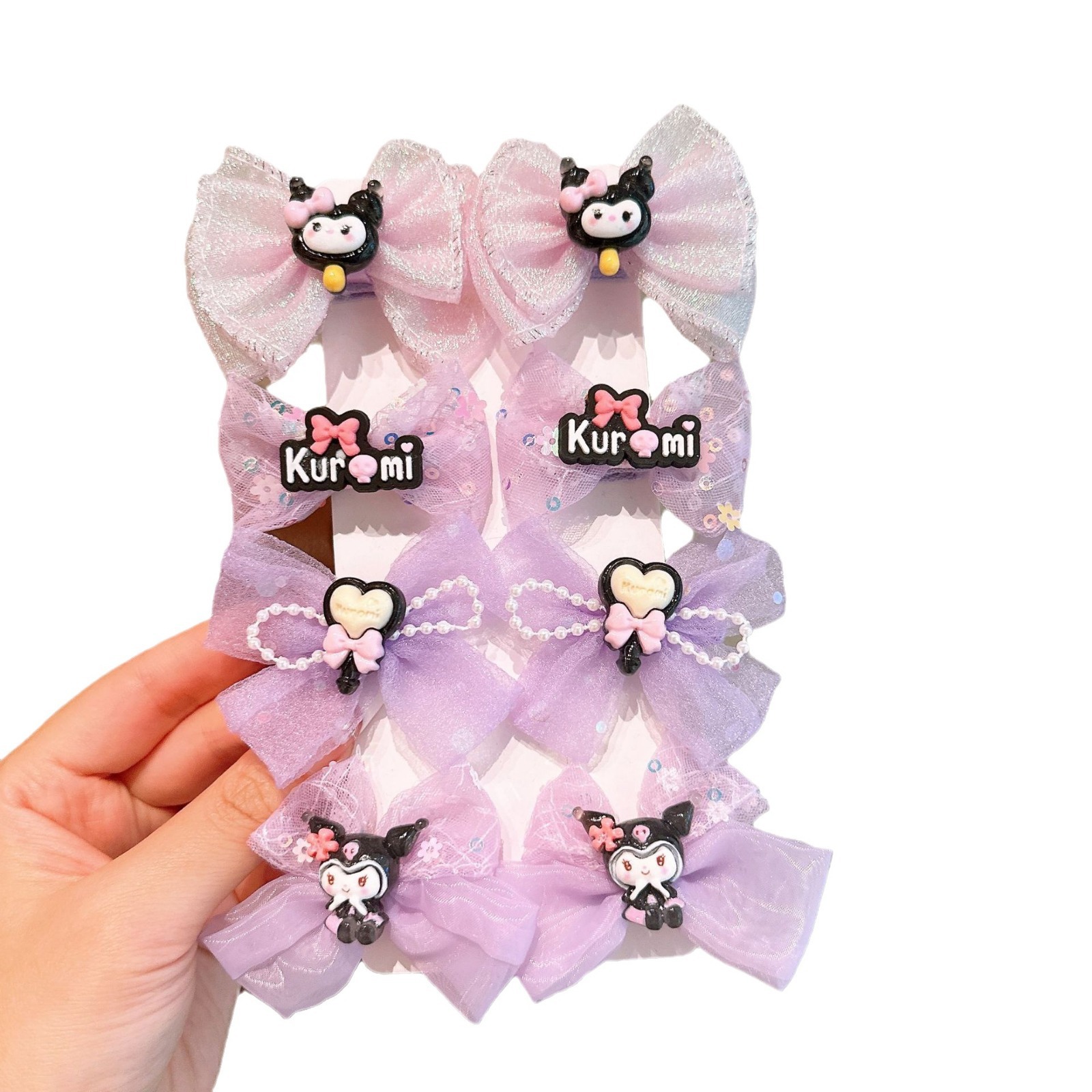 Children's hair clips, sweet princess bow, gauze clips, girl flower side hair clips, baby set hair accessories Item Picture