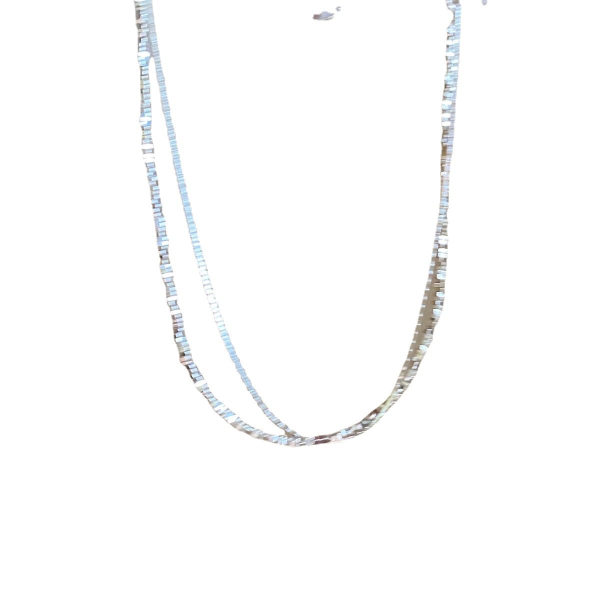 This ultra-fine silver necklace is a fashionable and niche design for women. It features a double-layered shining collarbone chain and a high-end neckchain accessory Item Picture