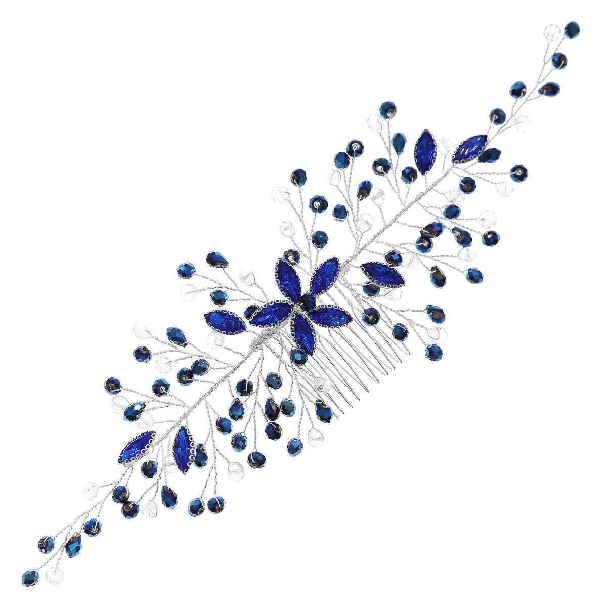 New retro European and American wedding dress, hair accessories, theme masquerade ball, hair comb, colorful diamond and crystal comb details Picture
