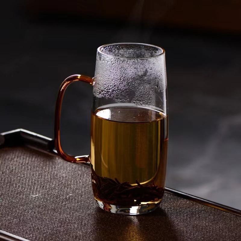 Summer large-capacity water cups, women's heat-resistant glass cups, household explosion-proof green tea cups, office and personal special glass cups Specification drawing