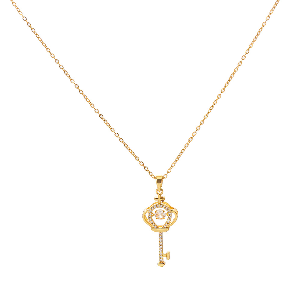 The new Instagram dynamic key titanium steel necklace is a unique and high-end gift for women on the Qixi Festival. It's a popular collarbone chain Item Picture
