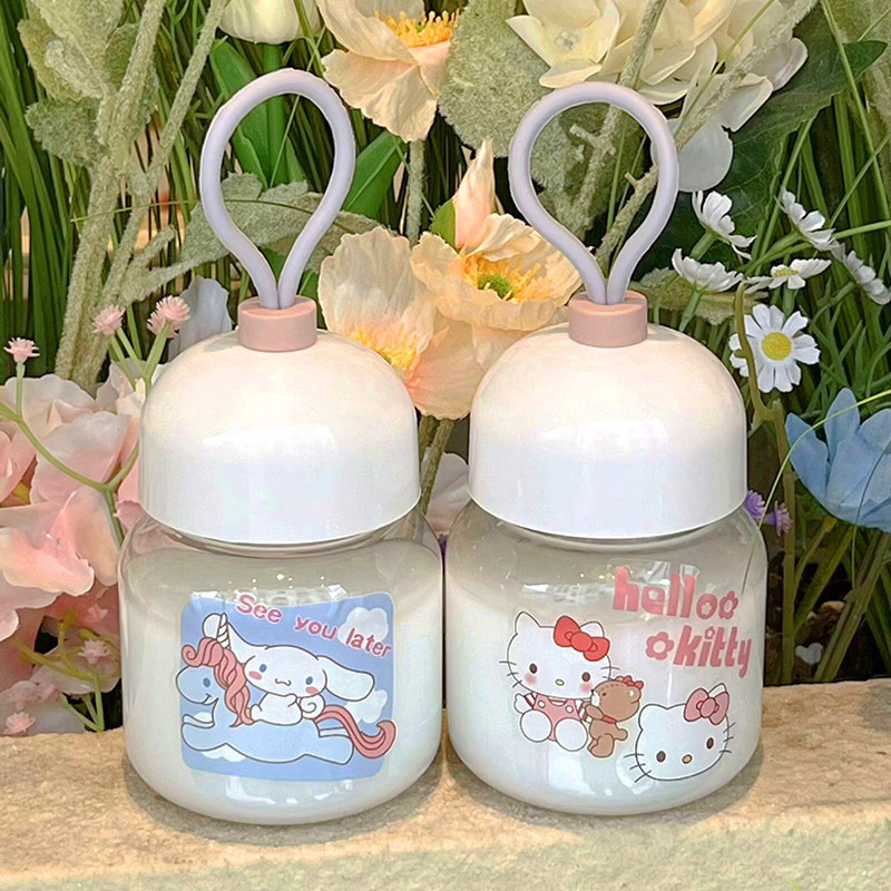 Small and handy water cup, Instagram cute sticker, girls' straw cup, portable mini plastic cup details Picture