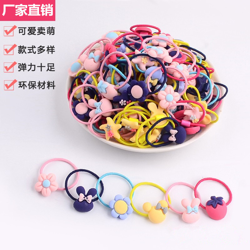 Children's flower hair band, hair tie for toddlers that won't hurt their hair, baby hair band, elastic and good for tying hair, girls' little pull headwear full figure