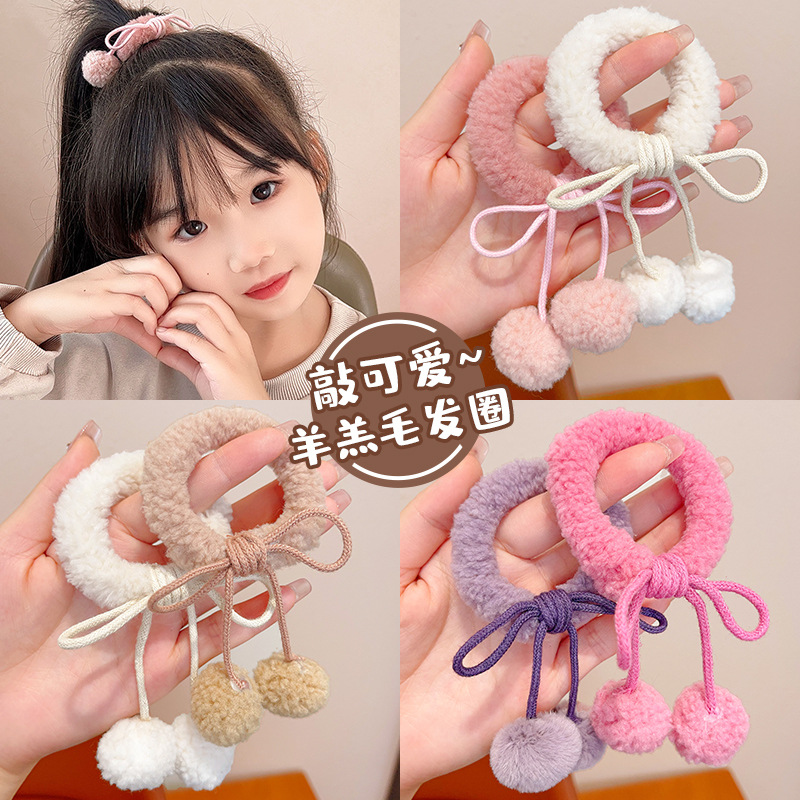 Plush hair bands, ponytail hair ties, autumn and winter children's hair ties, baby hair bands that won't hurt hair, cute headwear for girls, high hair accessories Application Scenario