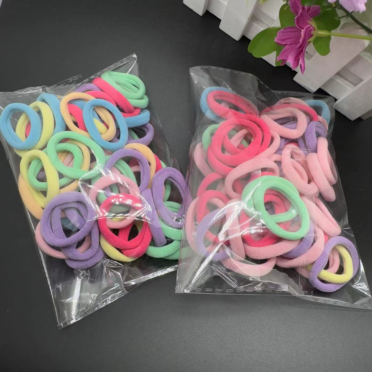 3cm towel hair tie, high-elasticity solid color towel tie, seamless leather band, small gift decoration, hair tie decoration wholesale full figure