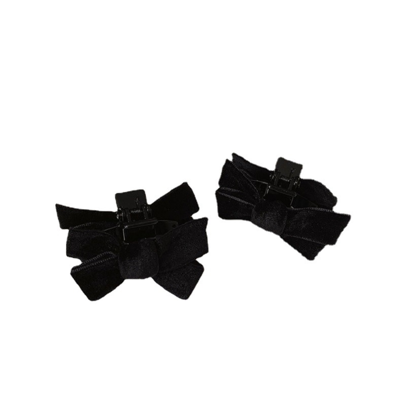 The same black velvet bow princess hair clip, women's broken hair bangs clip, hair accessory and small claw clip as Wang Xinying Item Picture