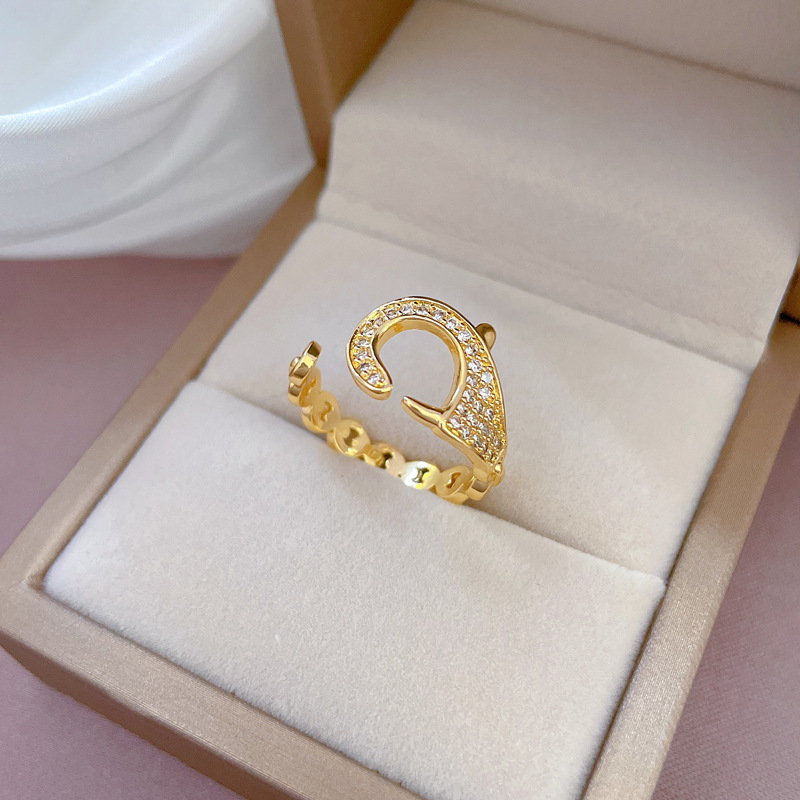 【 Real Gold 】 Personalized micro-set ring for women, adjustable opening ring accessory, the same style of Douyin as the popular online accessory Application Scenario