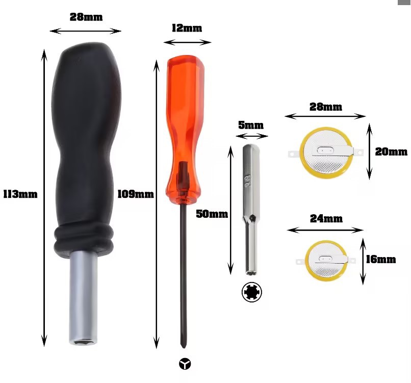 Nintendo NGC N64 cartridge screwdriver Black socket 3.8 4.5mm hexagonal combination disassembly tool undefined