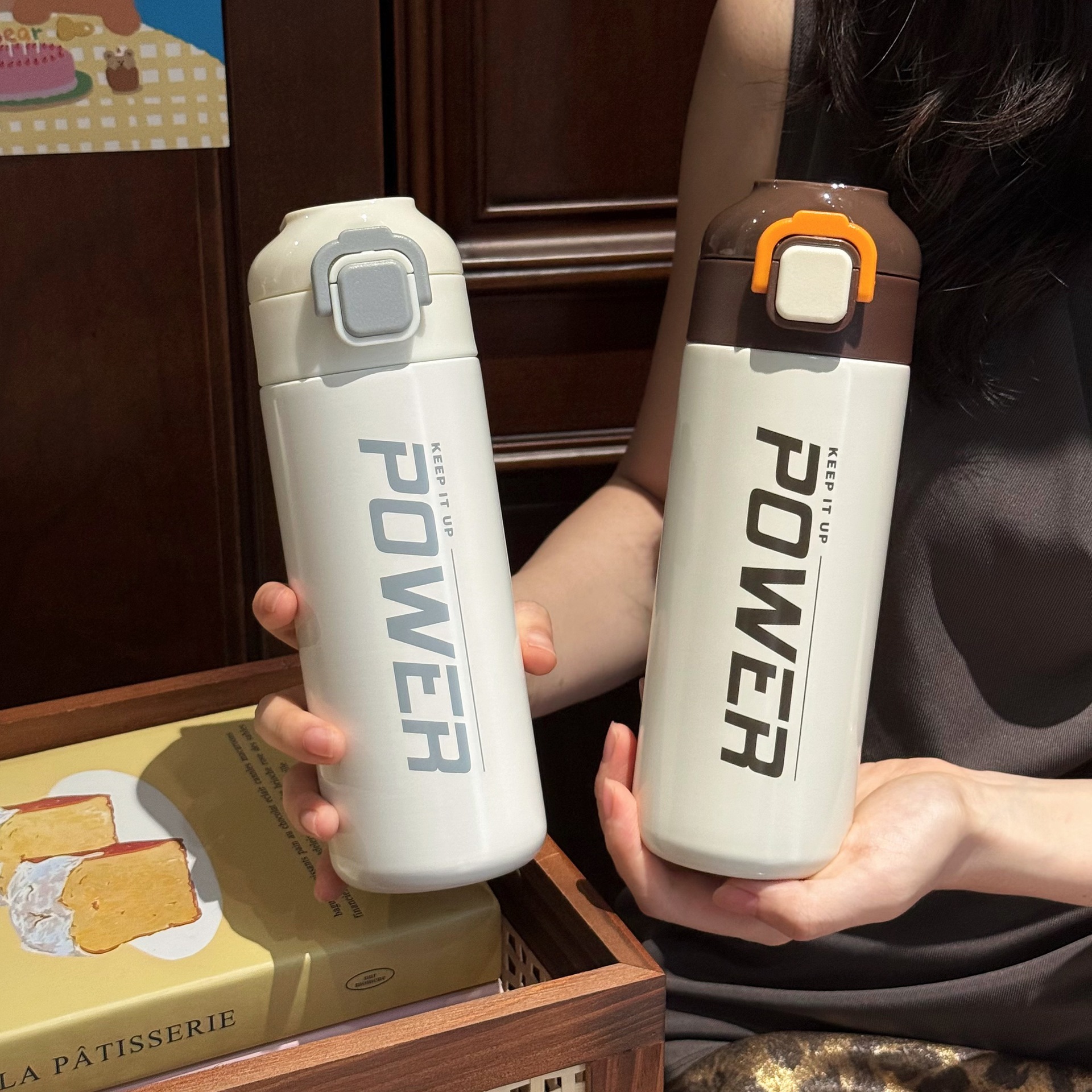 Simple sports insulated cup, creative direct drinking outdoor boys' water cup, portable stainless steel cup for students to go to school details Picture