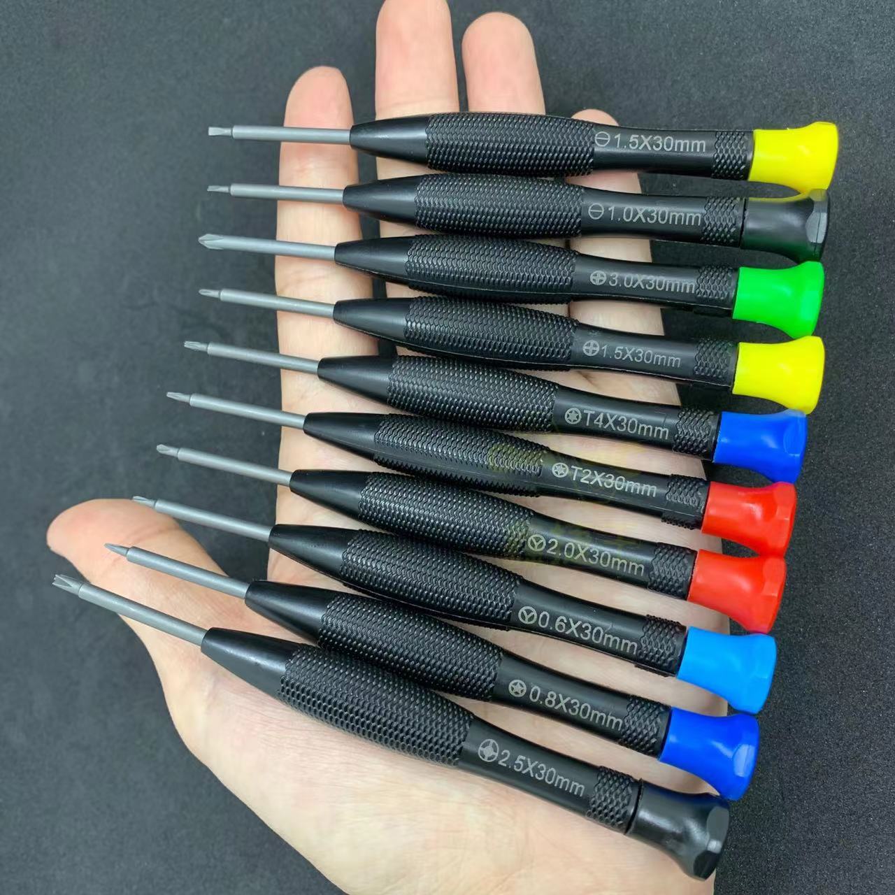 Fish-scale pattern S2 strong magnetic screwdriver set, hardened small screw screwdriver, cross mobile phone disassembly precision repair tool T5 details Picture