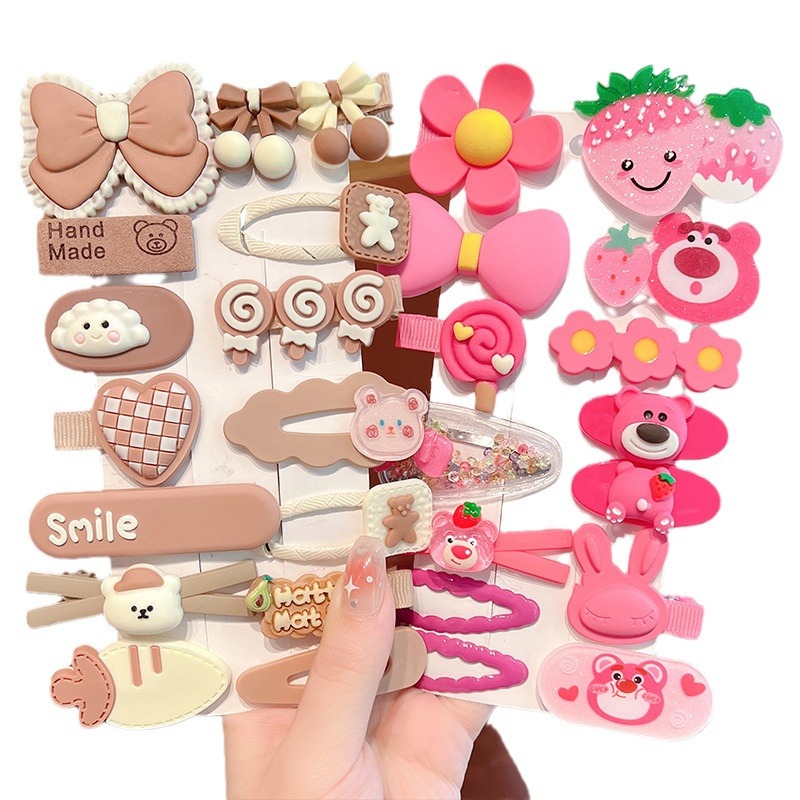 Children's hair clips, a perfect tool for girls' broken hair. Cute new baby hair clips. Back of the head side bangs. bb clips that won't damage hair Item Picture