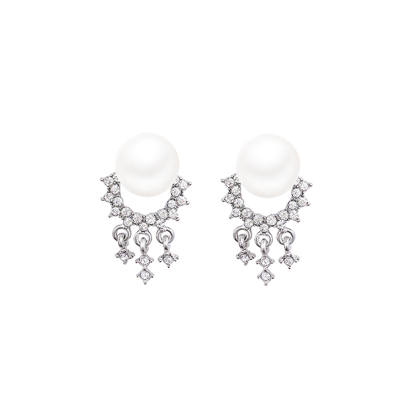 Zircon tassel pearl earrings exude feminine elegance. French tassel stud earrings exude a sense of high-end luxury. Wholesale of best-selling earrings Item Picture