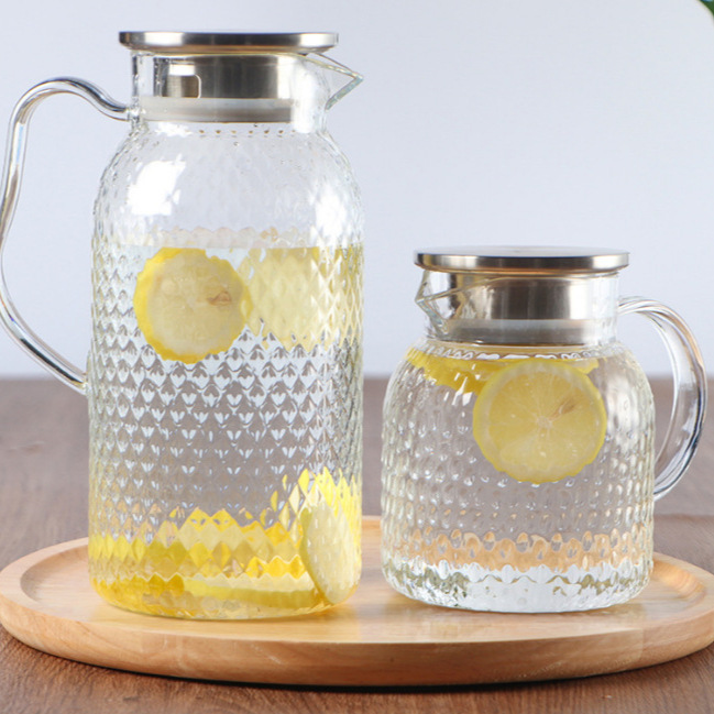 Food-grade plastic cold water kettle for household use, suitable for refrigerator, PC high-temperature resistant, hammered texture, Japanese style, high appearance level cold water kettle full figure