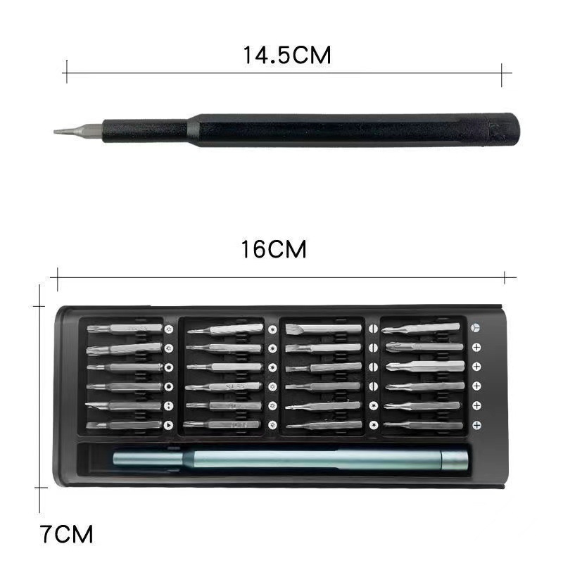 24-in-one screwdriver set, the same model as Xiaomi, for disassembling mobile phones and repairing glasses. Precision cross-head screwdriver is cost-effective Specification drawing