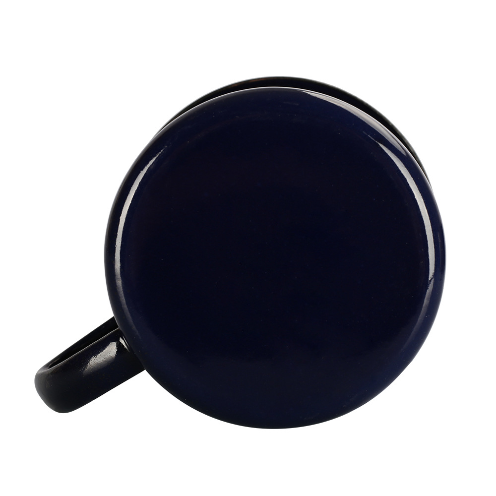 8cm enamel cup for export, black foreign trade mugs, wholesale water cups, retro 350ml coffee cups, simple style Item Picture