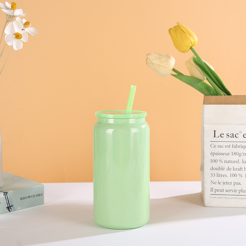 Cross-border 304 insulated cup 16OZ high appearance level Mason can straw water cup, simple heat and cold preservation, colorful aluminum can Application Scenario