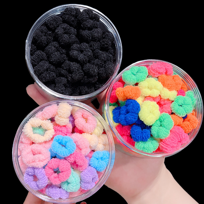 Baby mini towel ring, high-elasticity hair ring, children's small rubber band, little girl hair tie rope without damaging hair headwear details Picture