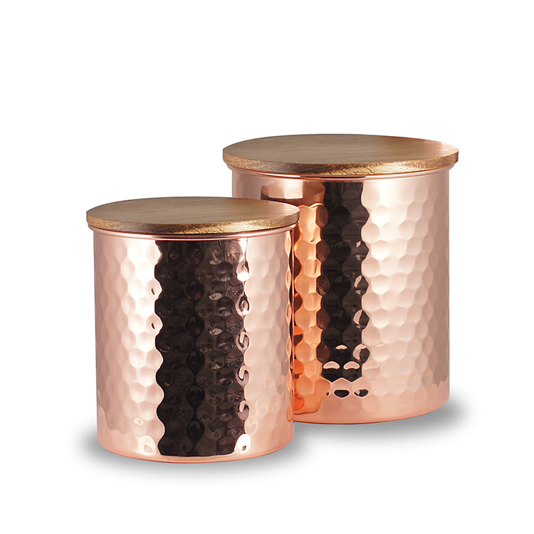 Cross-border stainless steel sealed cans, Nordic wooden lid storage cans for nuts, biscuits, grains, coffee and tea Item Picture