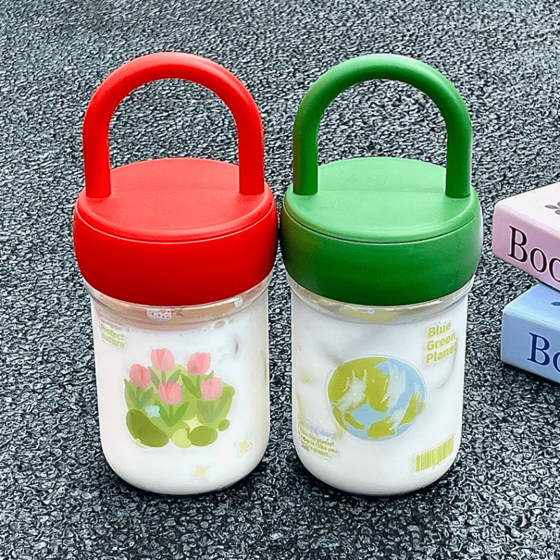 Korean version of ins simple and portable letter water cup with lid, minimalist style, suitable for both boys and girls, school office insulated cup details Picture