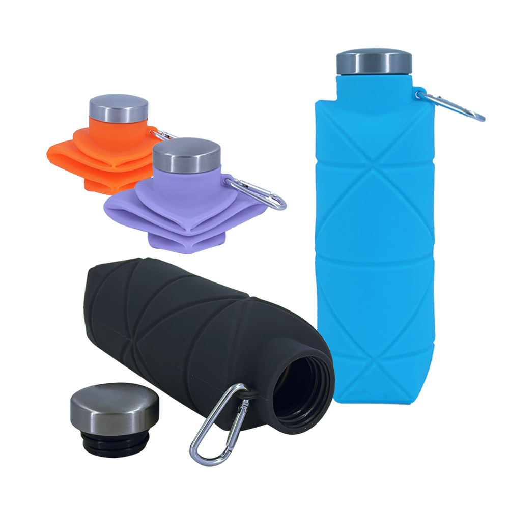 Creative portable diamond-shaped water bottle, portable silicone foldable and stretchable water cup, 700ml outdoor sports water bottle Specification drawing