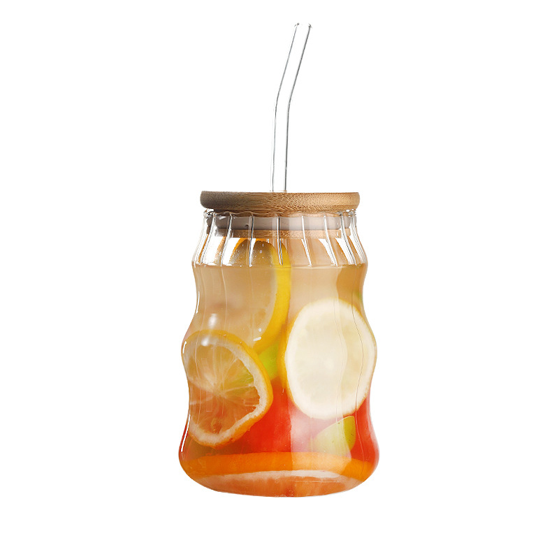 ins style, high appearance level, heat-resistant bubble cup, coffee milk transparent glass cup, high borosilicate glass straw cup Item Picture
