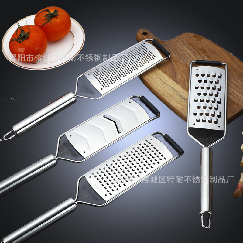 304 stainless steel cross-border cheese grater, melon grater, shredded radish, shredded potato, large and small hole grater, lemon grater Application Scenario
