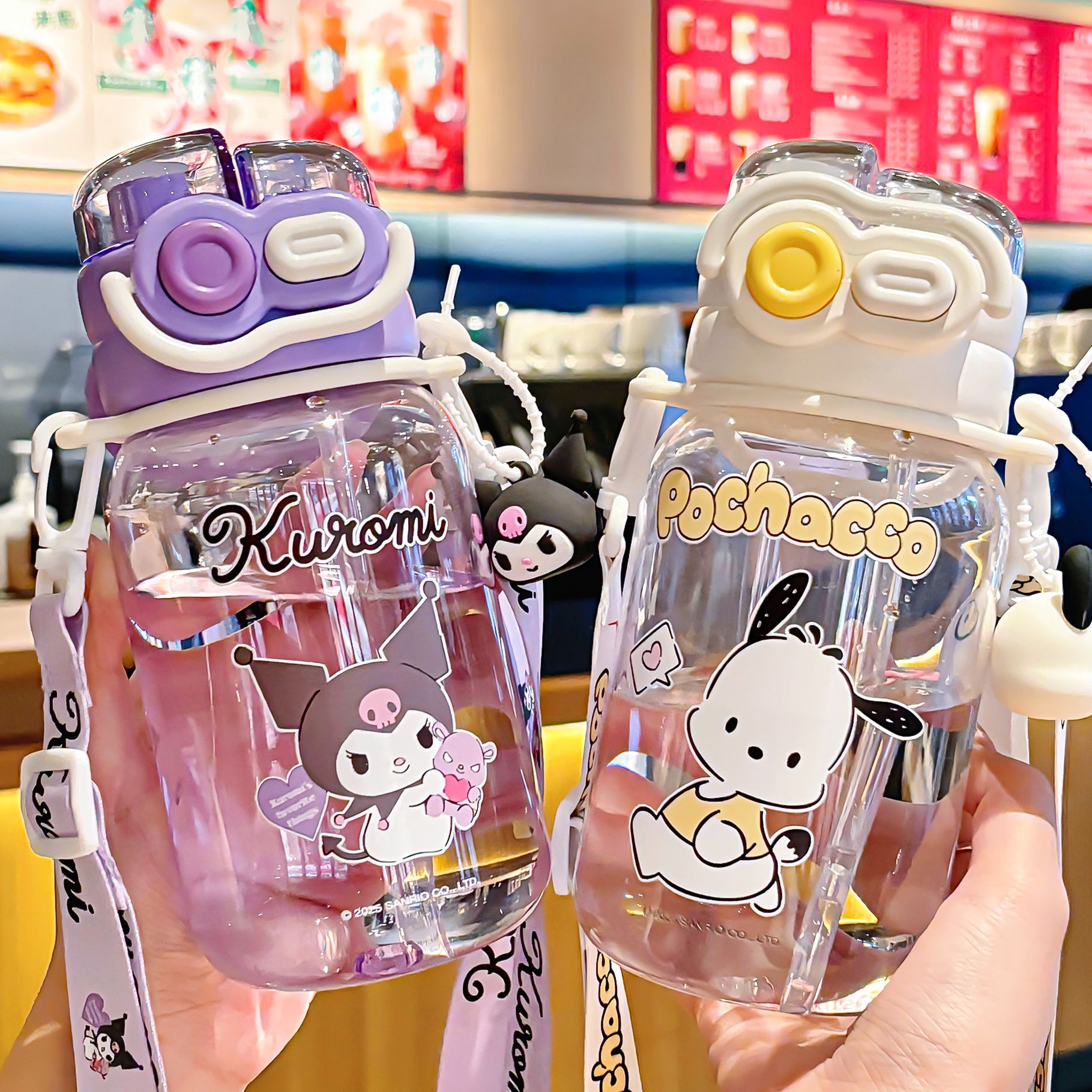 Coolomi Melody genuine children's water cup, convenient double drinking, handle, high appearance level for girls, straw cup, large capacity details Picture
